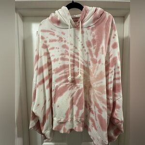 American Eagle Oversized Pink Tie-Dye Hoodie